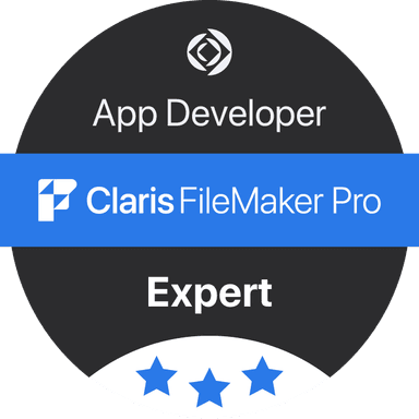Claris FileMaker Pro App Developer Expert certification badge